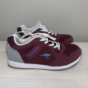 KangaROOS Sneakers Women's Burgundy Side Zip Pockets Sneakers Running Size 8